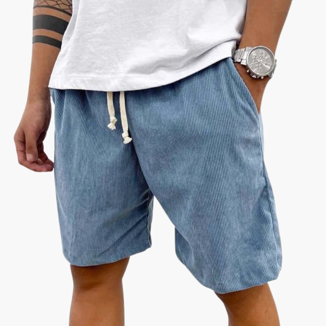 Men's Corduroy Shorts Elastic Waist Drawstring