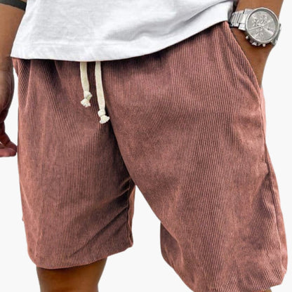 Men's Corduroy Shorts Elastic Waist Drawstring