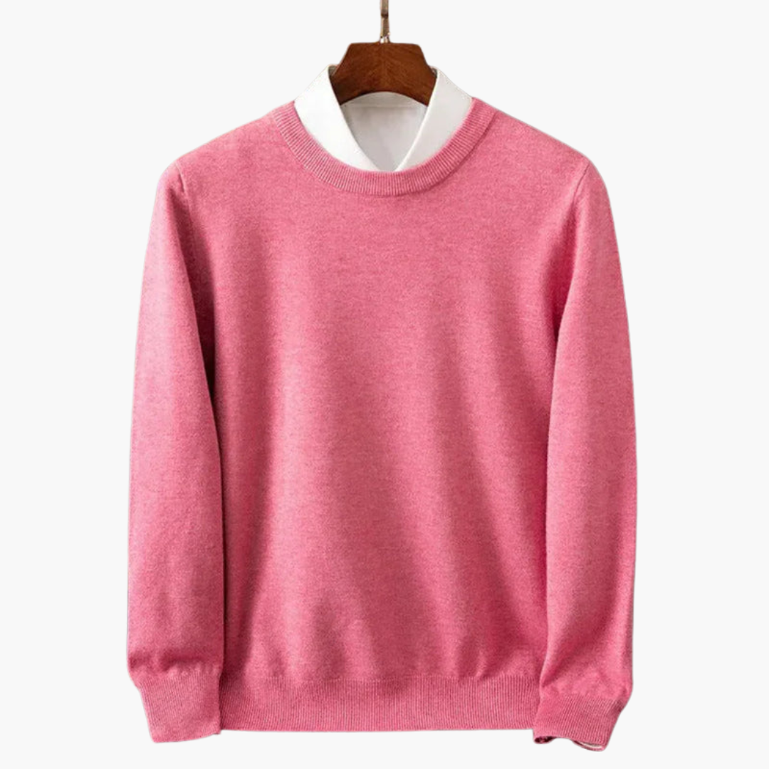 Men's Crew Neck Sweater Long Sleeve Ribbed