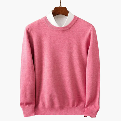 Men's Crew Neck Sweater Long Sleeve Ribbed