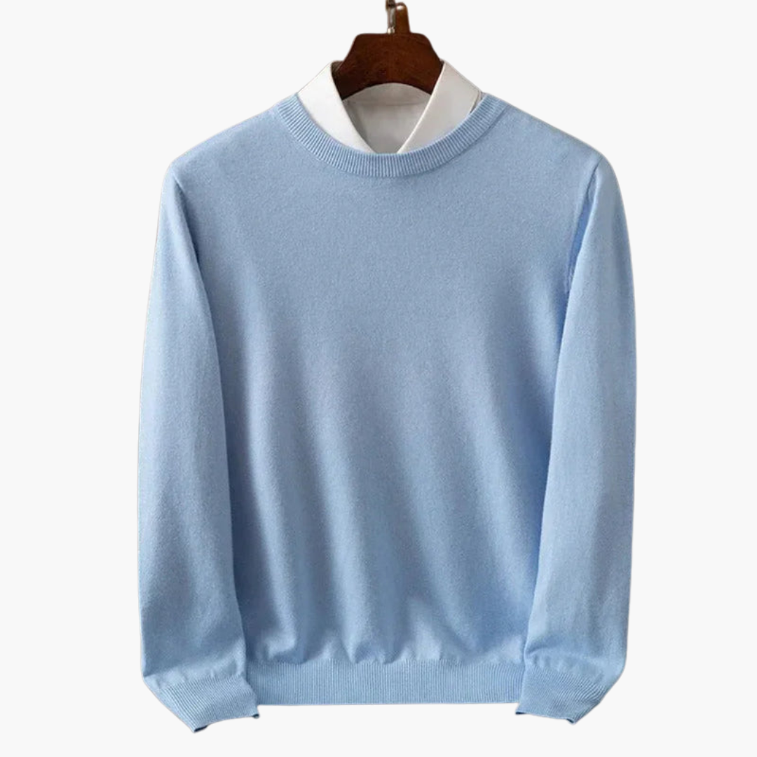 Men's Crew Neck Sweater Long Sleeve Ribbed