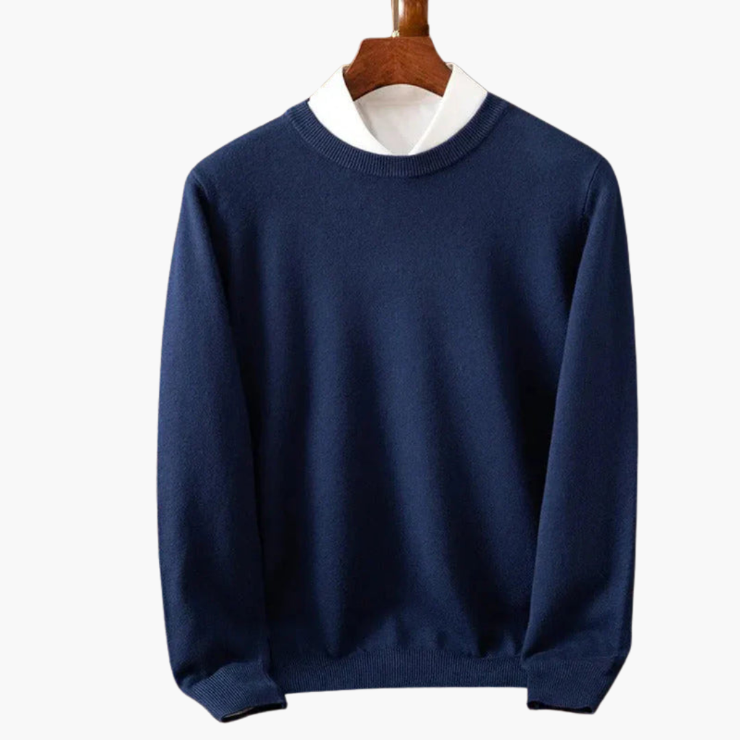 Men's Crew Neck Sweater Long Sleeve Ribbed