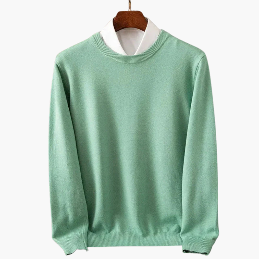 Men's Crew Neck Sweater Long Sleeve Ribbed