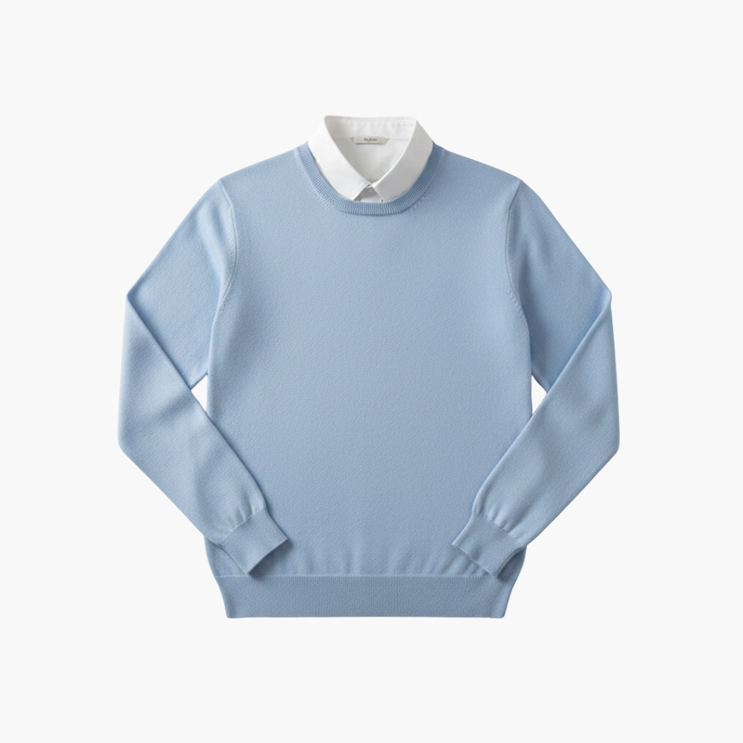 Men's Crew Neck Sweater Long Sleeve Ribbed - Vonnera