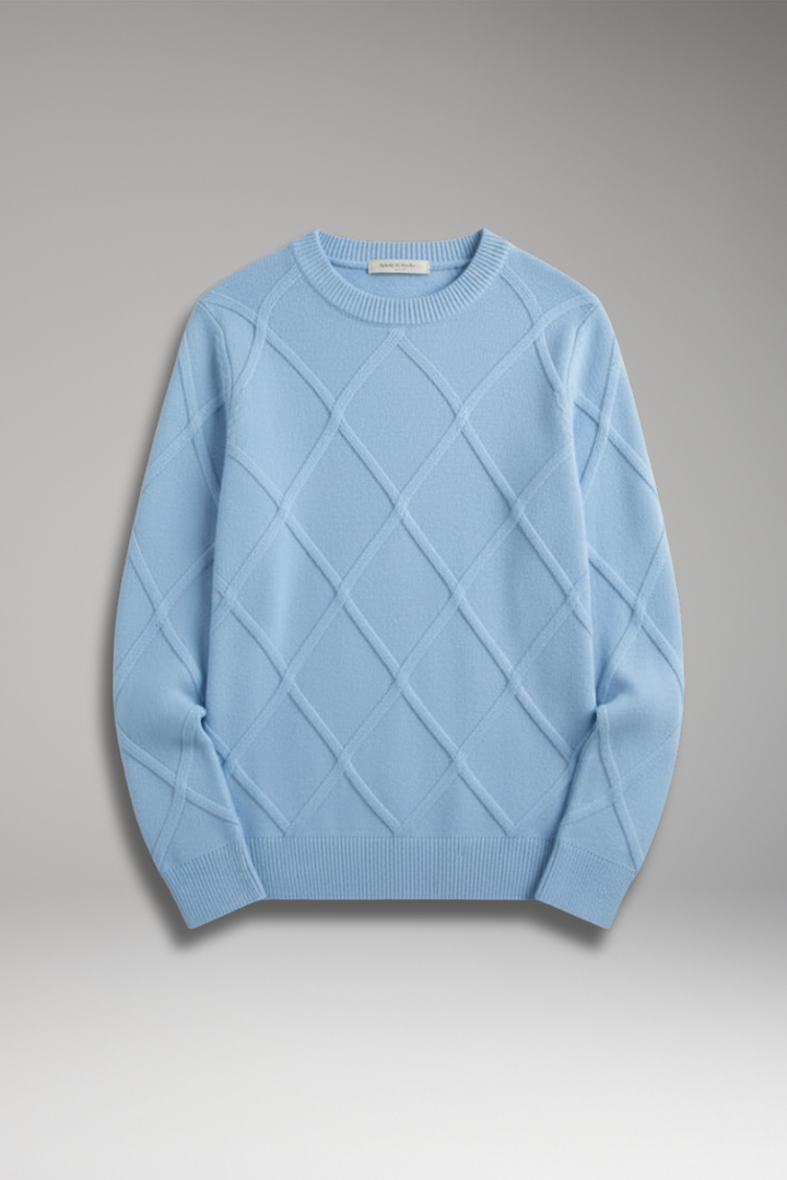 Men's Argyle Crewneck Sweater Long Sleeves - Vonnera