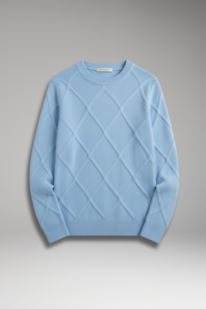 Men's Argyle Crewneck Sweater Long Sleeves - Vonnera