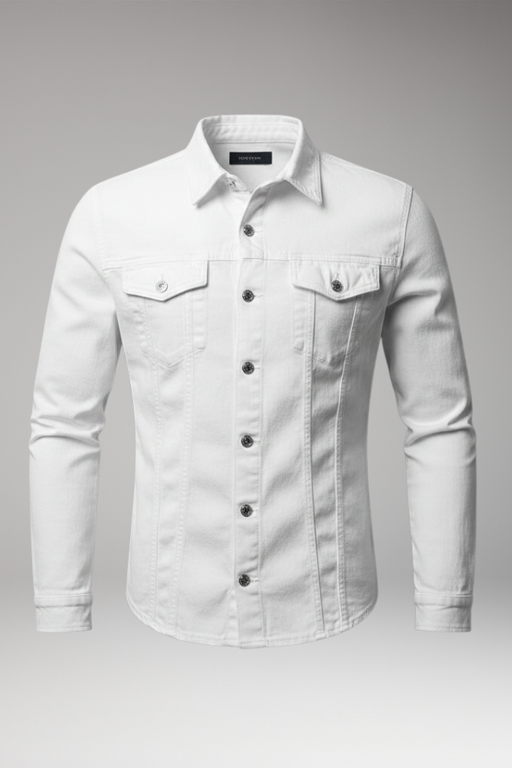 Men's Denim Bomber Jacket Long Sleeves - Vonnera