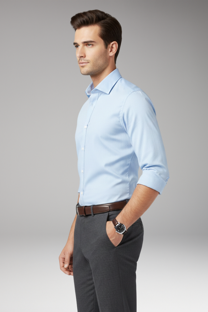 Men's Classic Collar Dress Shirt Button Front