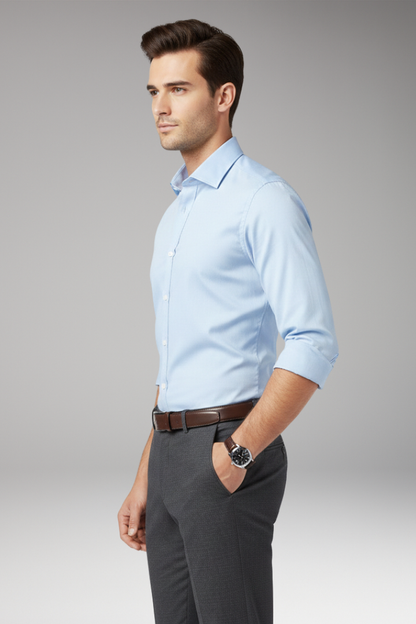 Men's Classic Collar Dress Shirt Button Front