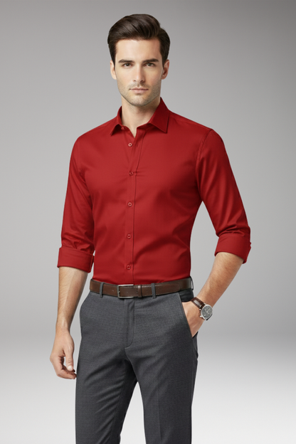 Men's Classic Collar Dress Shirt Button Front