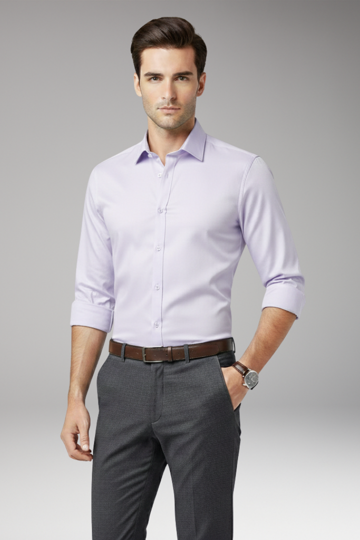 Men's Classic Collar Dress Shirt Button Front