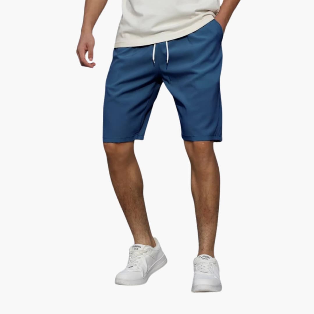 Men's Elastic Waist Shorts With Pockets