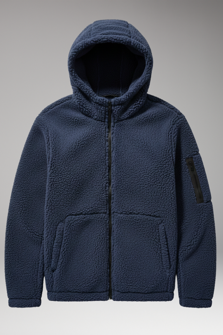 Men's Fleece Hooded Jacket Zip Pocket - Vonnera