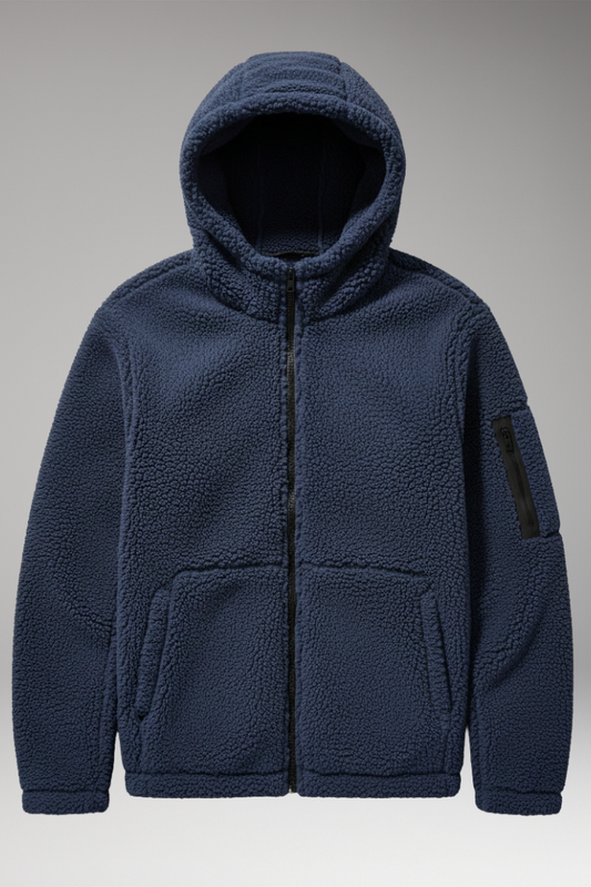 Men's Fleece Hooded Jacket Zip Pocket - Vonnera