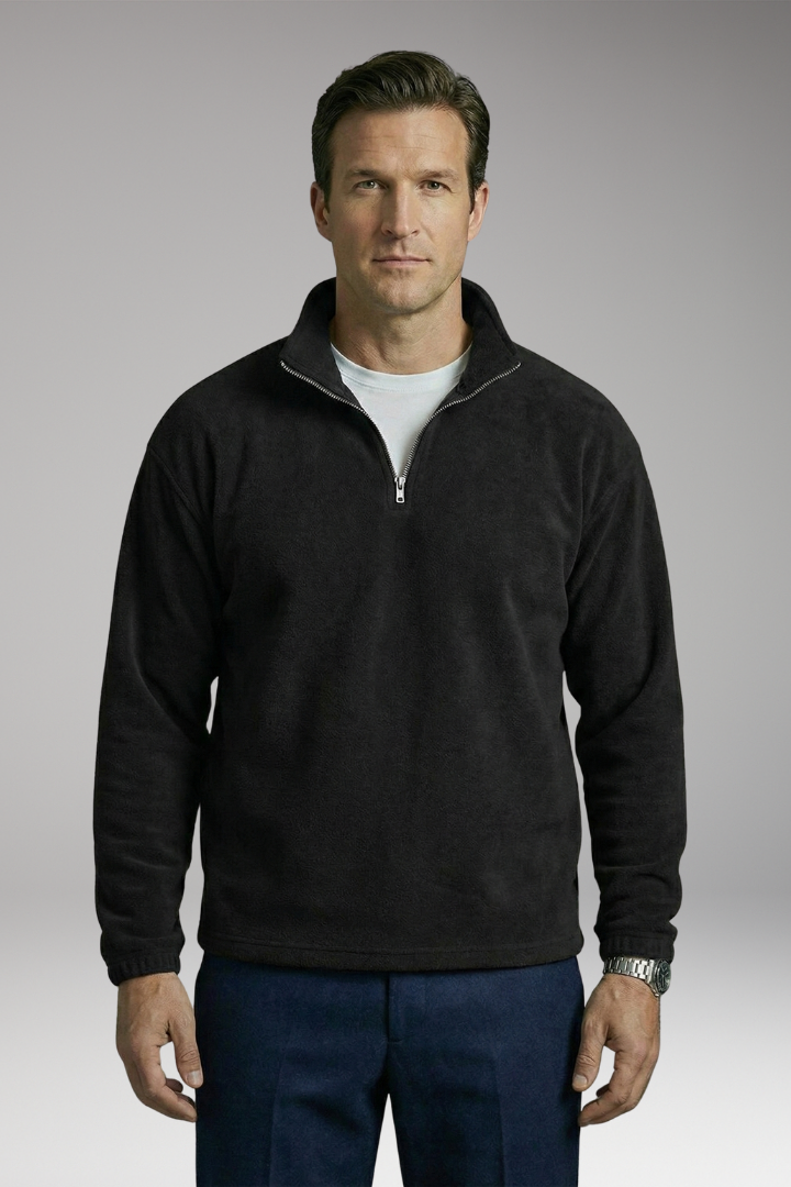 Men's Fleece Pullover Sweatshirt Ribbed Cuffs