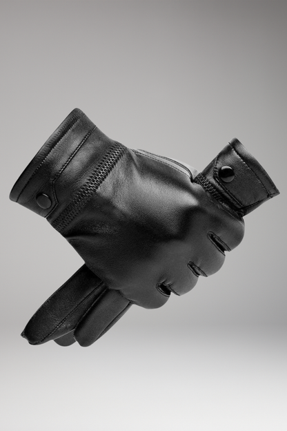 Men's Insulated Gloves Adjustable Strap Ribbed Cuff