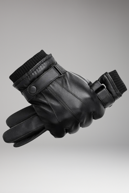 Men's Insulated Gloves Adjustable Strap Ribbed Cuff - Vonnera