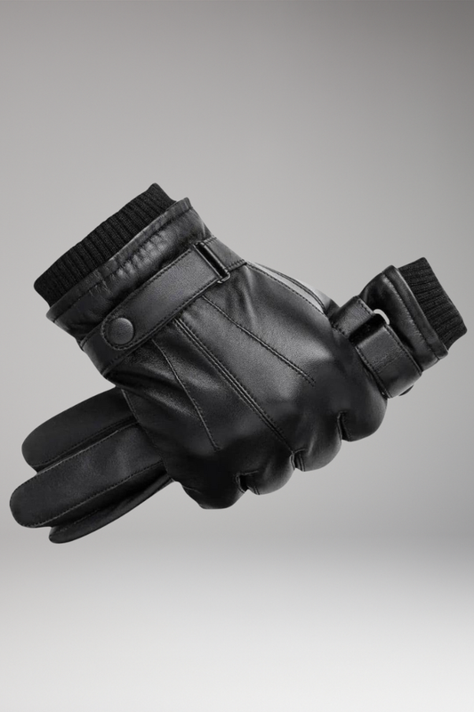 Men's Insulated Gloves Adjustable Strap Ribbed Cuff - Vonnera
