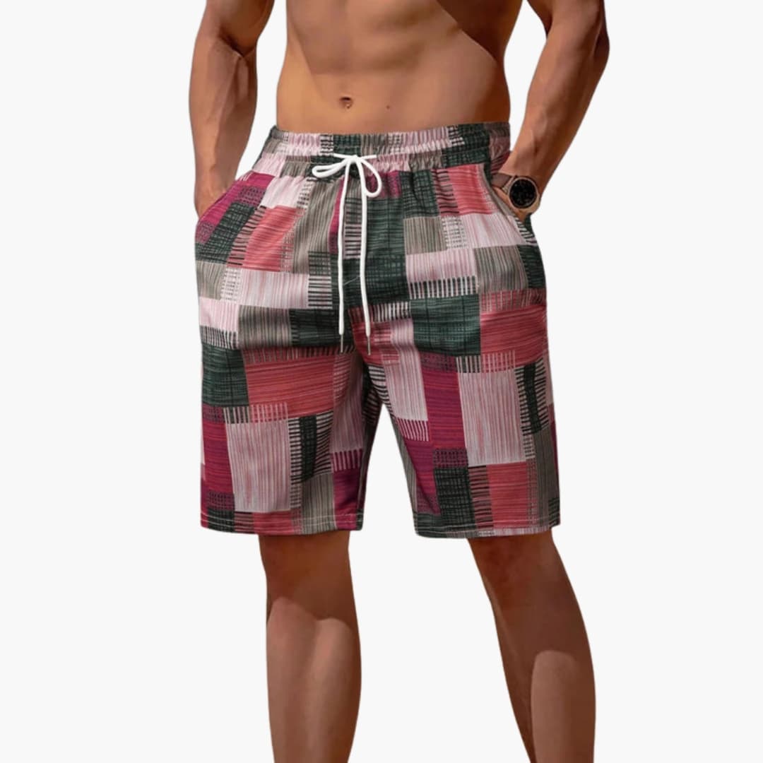 Men's Graphic Swim Trunks Drawstring Waist