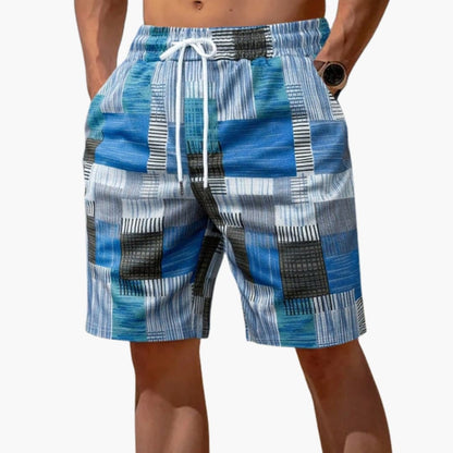 Men's Graphic Swim Trunks Drawstring Waist
