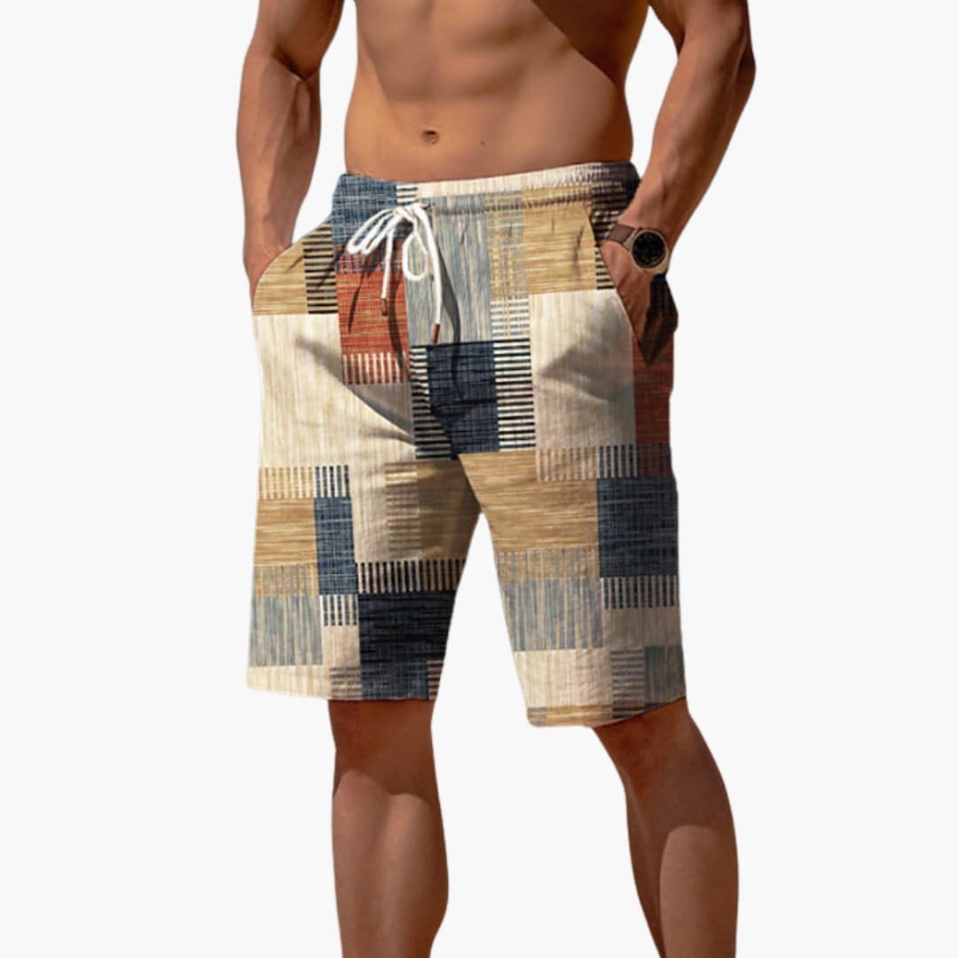 Men's Graphic Swim Trunks Drawstring Waist