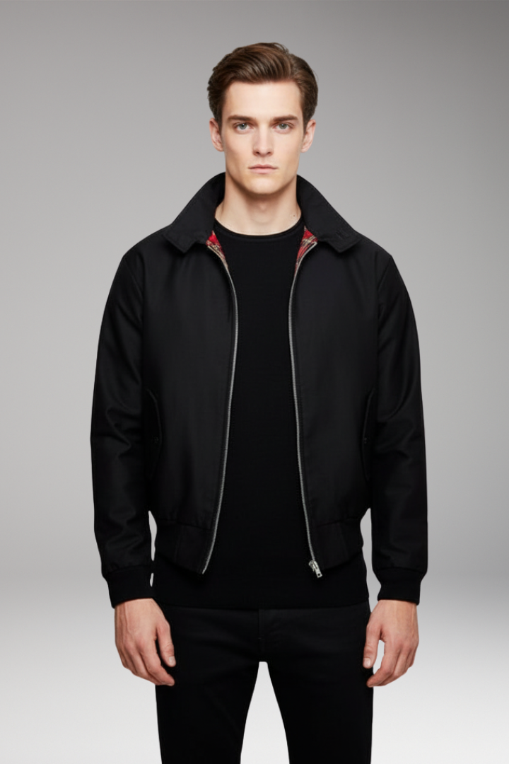 Men's Harrington Jacket Zip Checked Lining