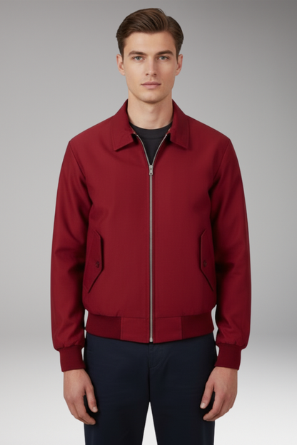 Men's Harrington Jacket Zip Checked Lining