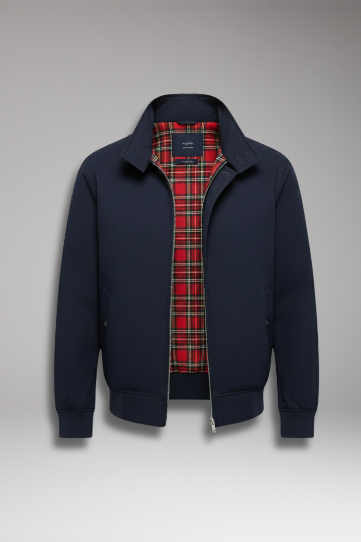 Men's Harrington Jacket Zip Checked Lining - Vonnera