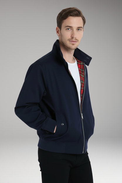 Men's Harrington Jacket Zip Checked Lining