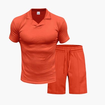 Men's Two-Piece Set High Collar and Shorts