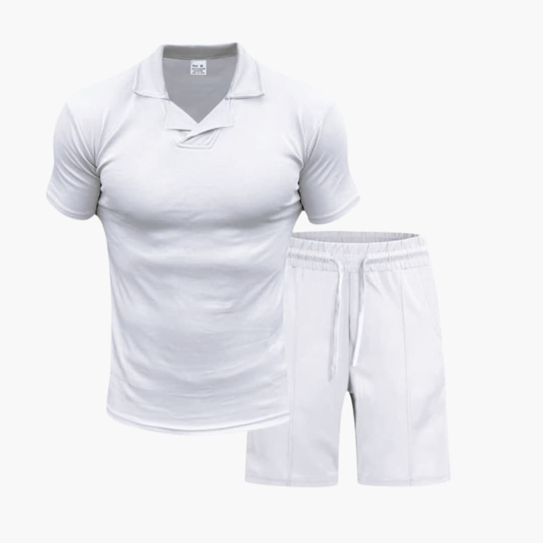 Men's Two-Piece Set High Collar and Shorts