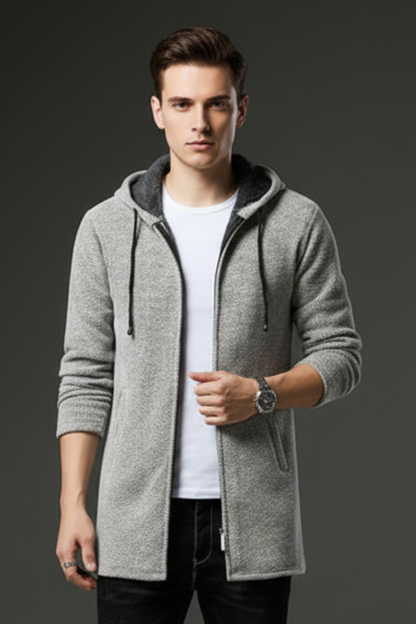 Men's Hooded Full Zip Jacket Lined Interior