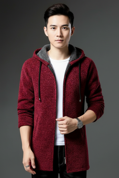 Men's Hooded Full Zip Jacket Lined Interior