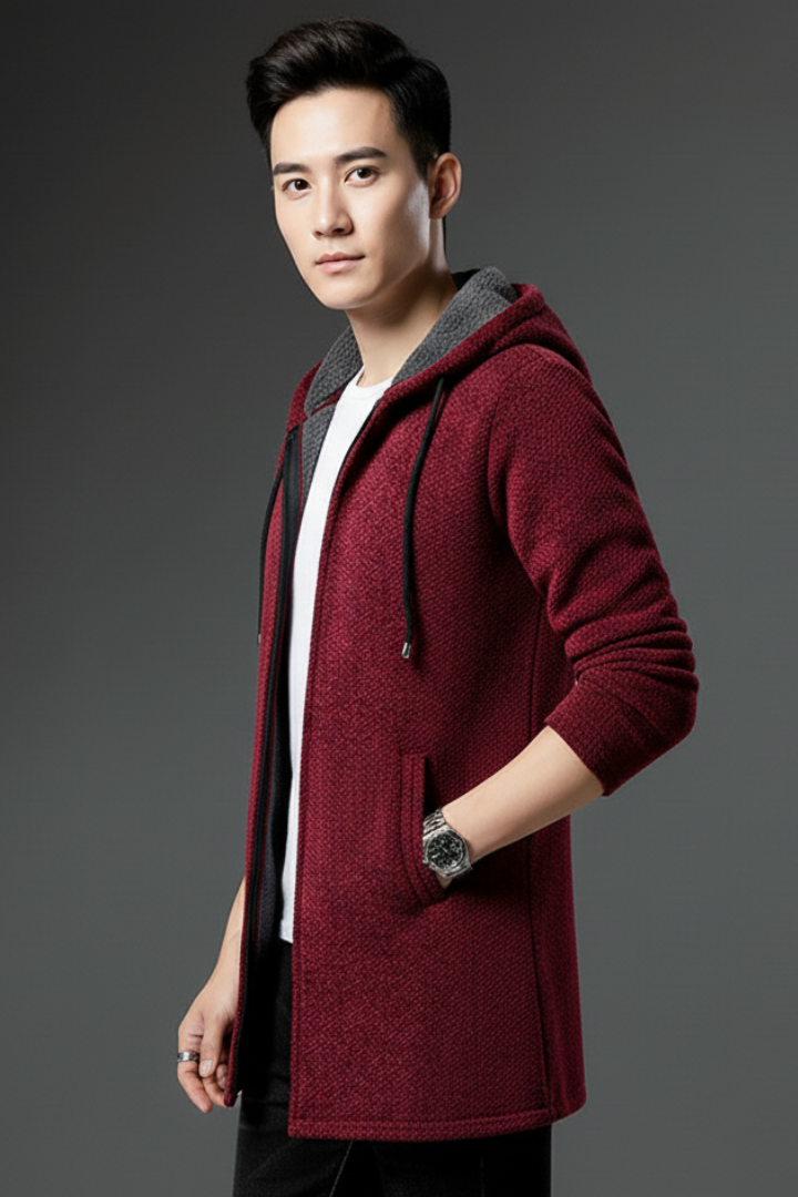 Men's Hooded Full Zip Jacket Lined Interior
