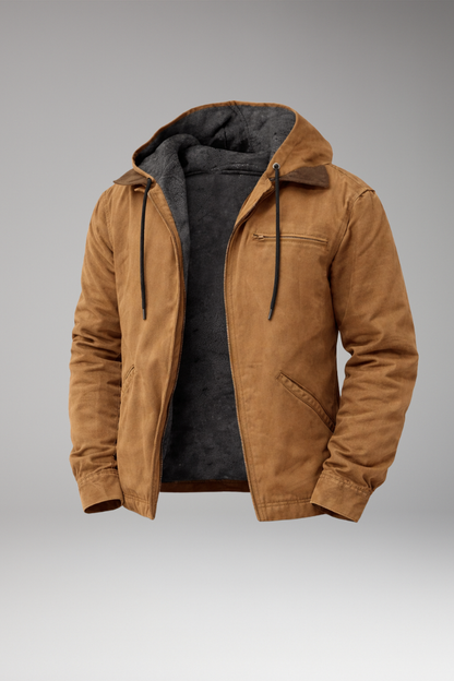 Men's Hooded Zipper Jacket with Side Pockets - Vonnera