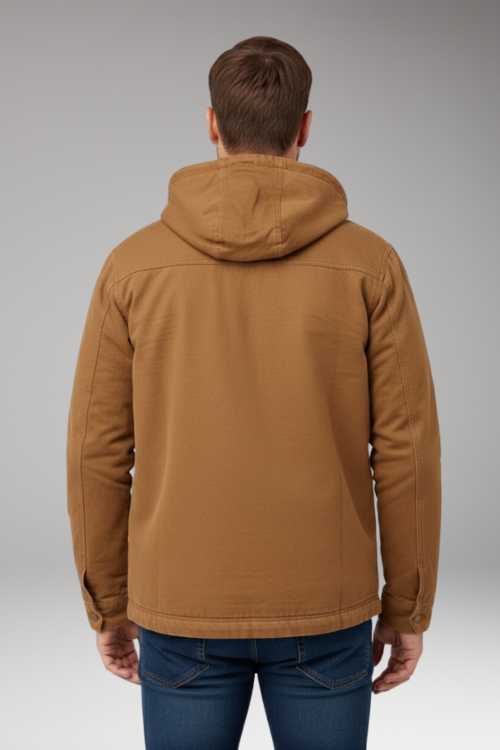 Men's Hooded Zipper Jacket with Side Pockets