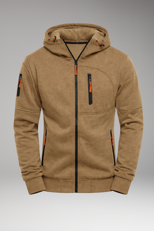 Men's Full Zip Hoodie Zipped Pockets - Vonnera