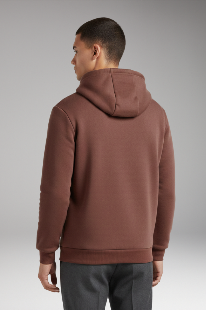 Men's Half-Zip Hoodie Cotton Front Pocket Grey