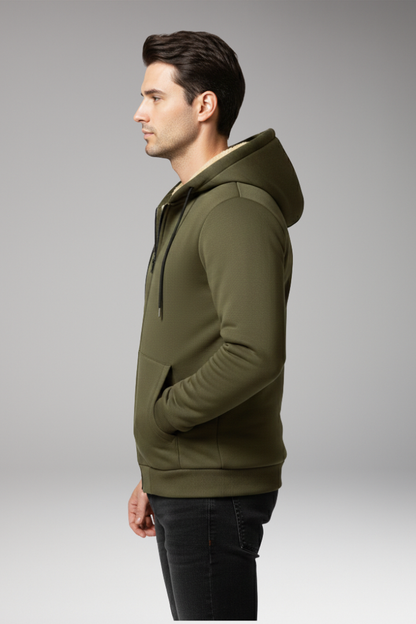 Men's Zipper Hoodie Fleece Lined