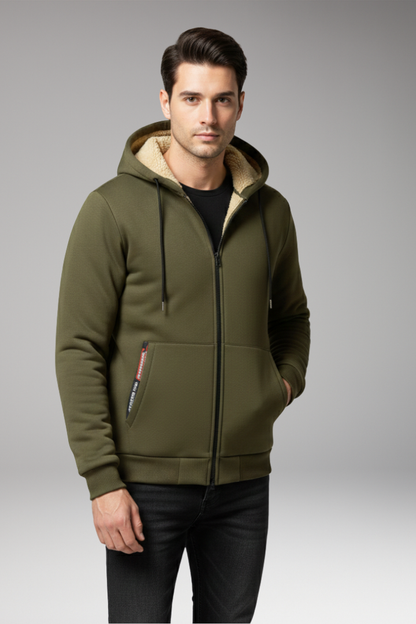 Men's Zipper Hoodie Fleece Lined