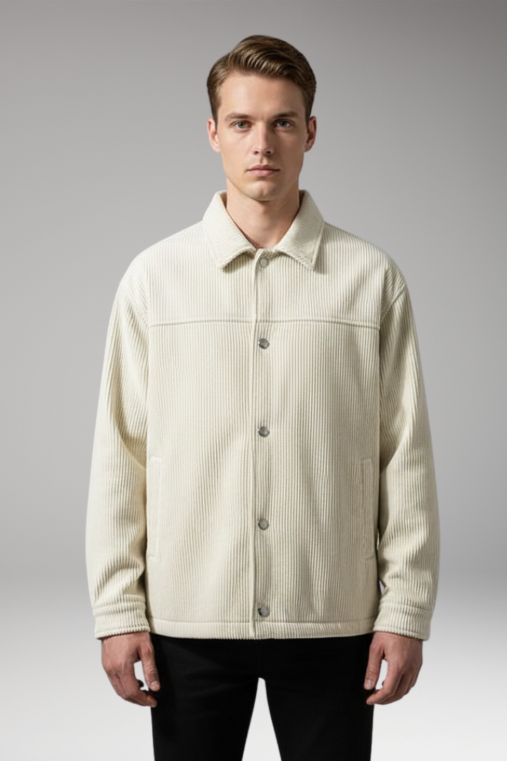Men's Drawstring Jacket with Front Pockets