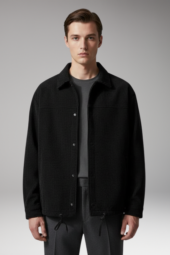 Men's Drawstring Jacket with Front Pockets