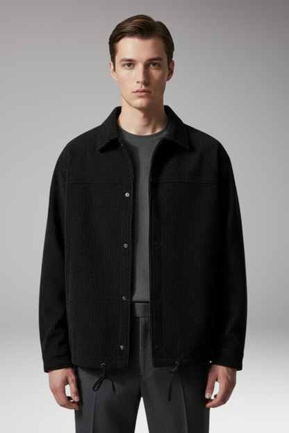 Men's Drawstring Jacket with Front Pockets