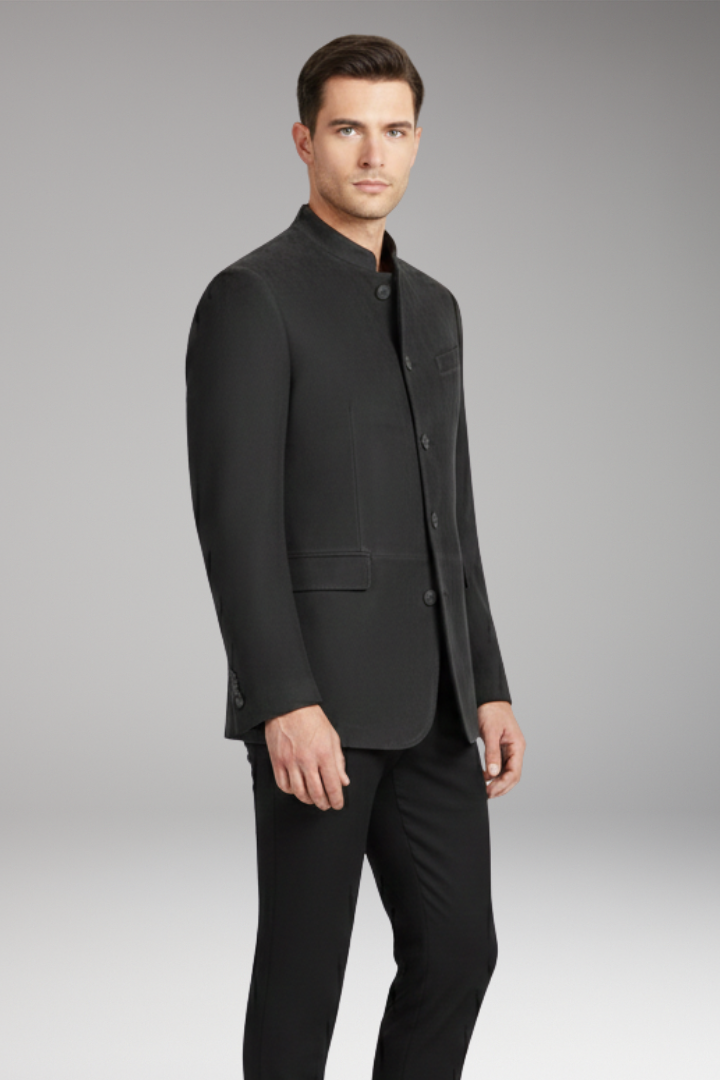 Men's Long Coat Structured Design