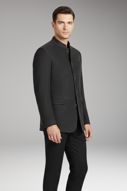 Men's Long Coat Structured Design