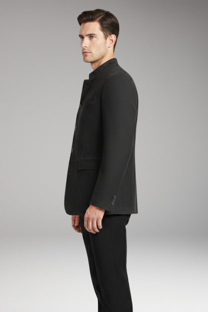 Men's Long Coat Structured Design
