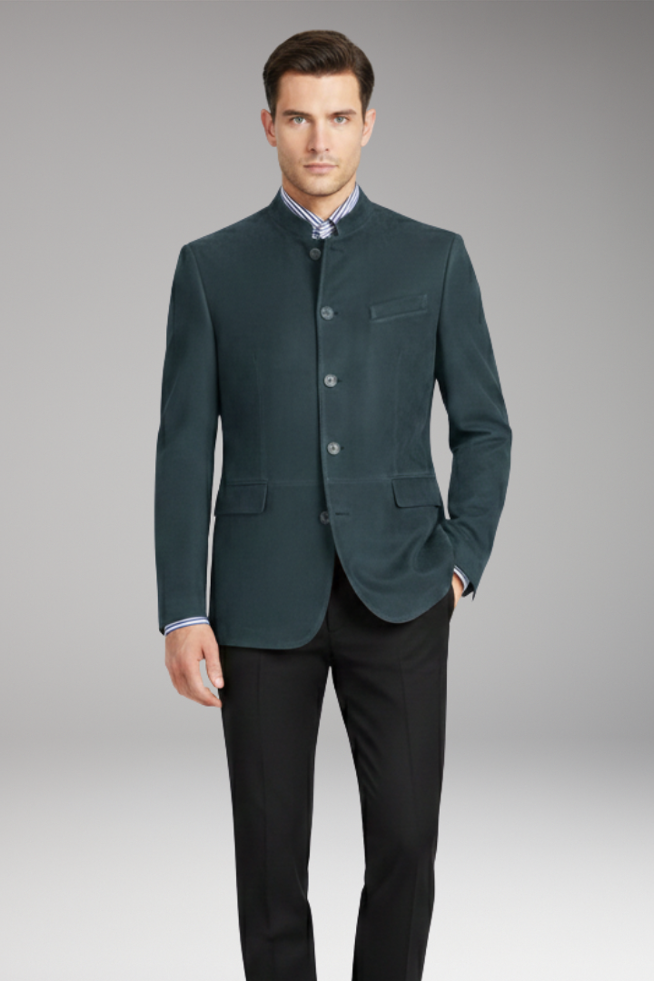 Men's Long Coat Structured Design