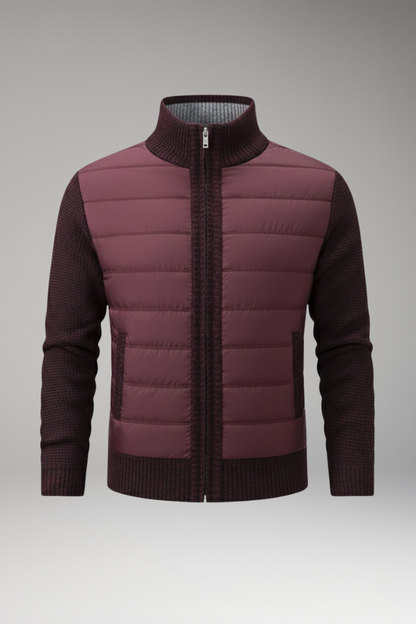 Men's Quilted Jacket Knitted Sleeves - Vonnera