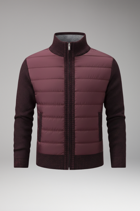 Men's Quilted Jacket Knitted Sleeves - Vonnera