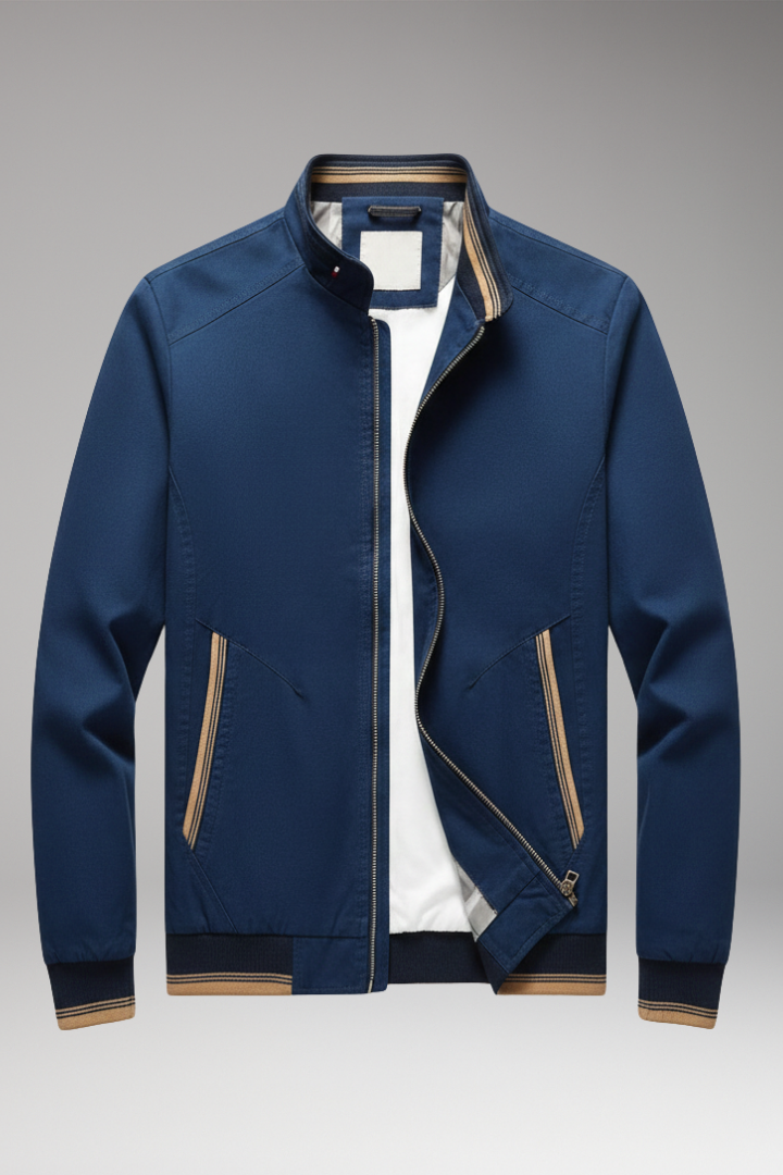 Men's Stand-Up Collar Jacket Ribbed Cuffs - Vonnera